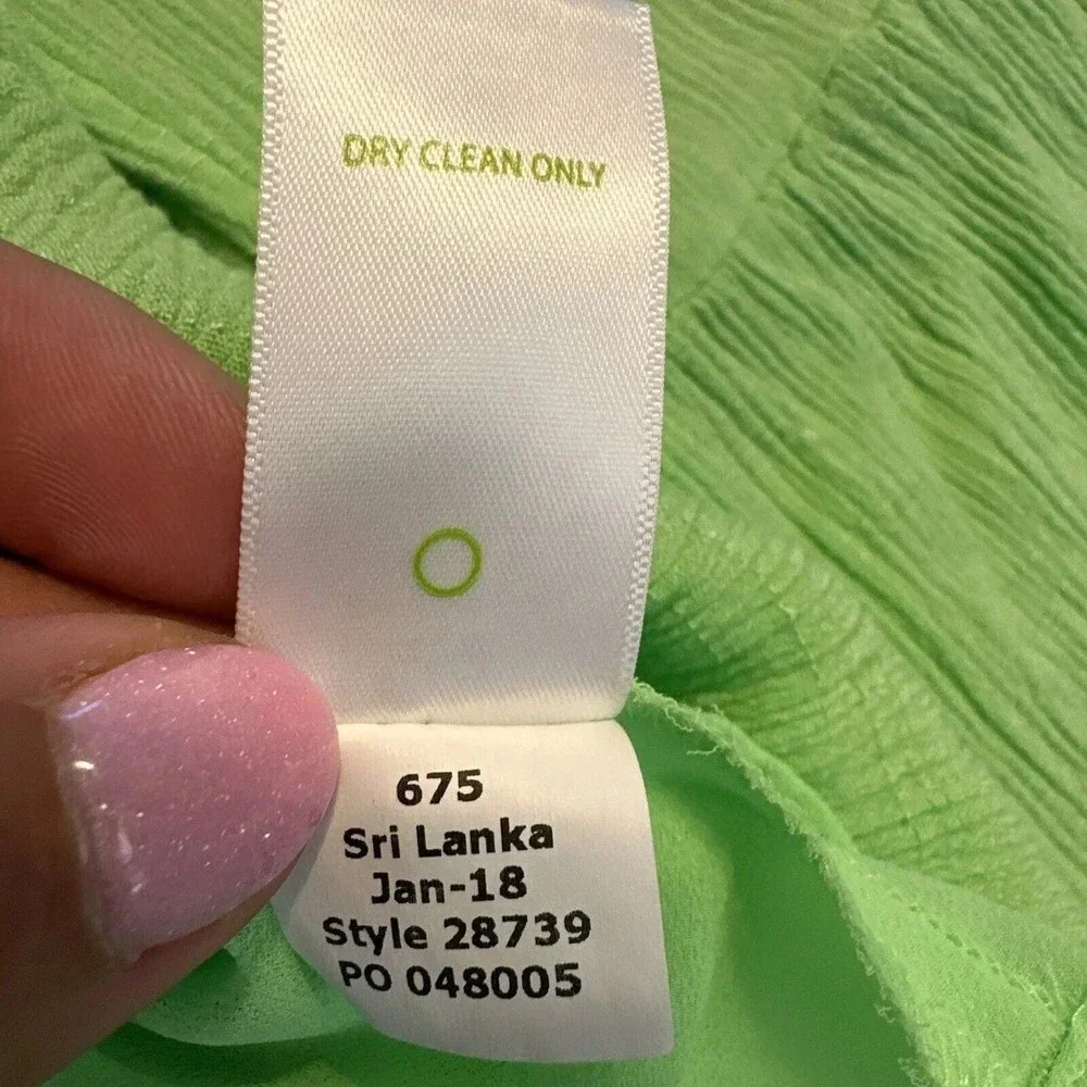 Lilly Pulitzer Amisa Top Mermaid Green Size XS Long Bell Sleeve Peasant Blouse - Picture 7 of 9